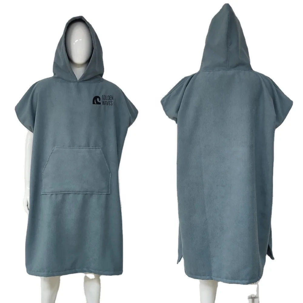 New Design Customized Microfiber Quick-dry Adult Hooded Surf Poncho Towel For Beach Swimming