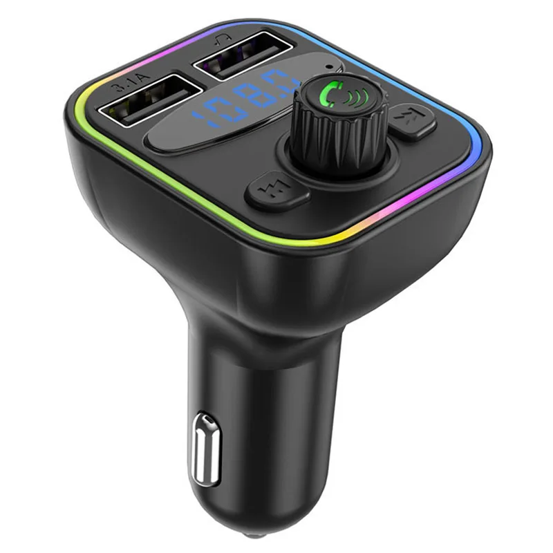 TF Card Sd Card Music Play Colorful Light Type C Dual Usb Car FM Modulator Transmitter FM Transmitter Car Mp3 Player