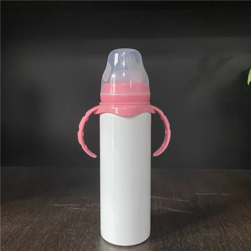 RTS США посуда дом 8 унций DIY белые заготовки sippy детские бутылочки для кормления с силиконовыми выемками сублимационной