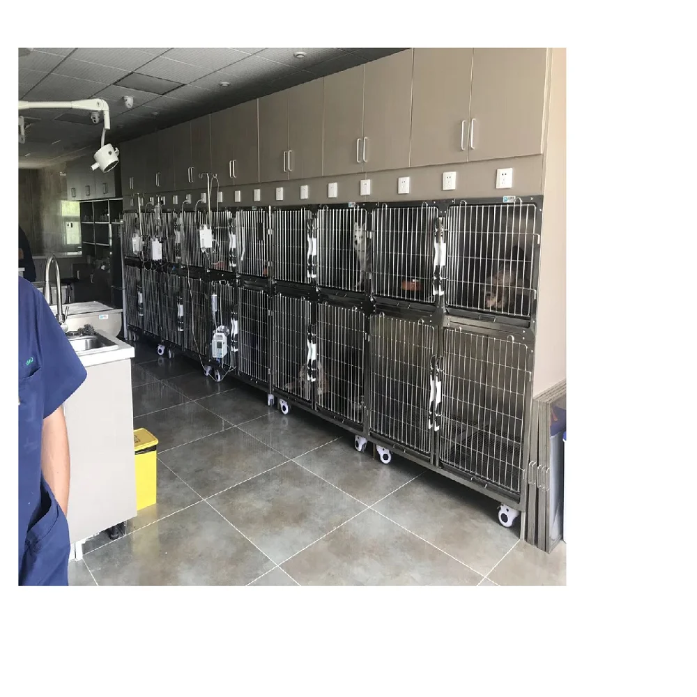 Pets clinic 304 stainless steel vet cage for dog/cat