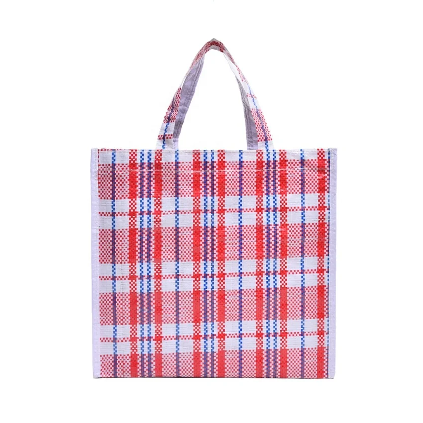 Fashion OEM And ODM Small Grid Two-Tone Non-Woven Tote Bag