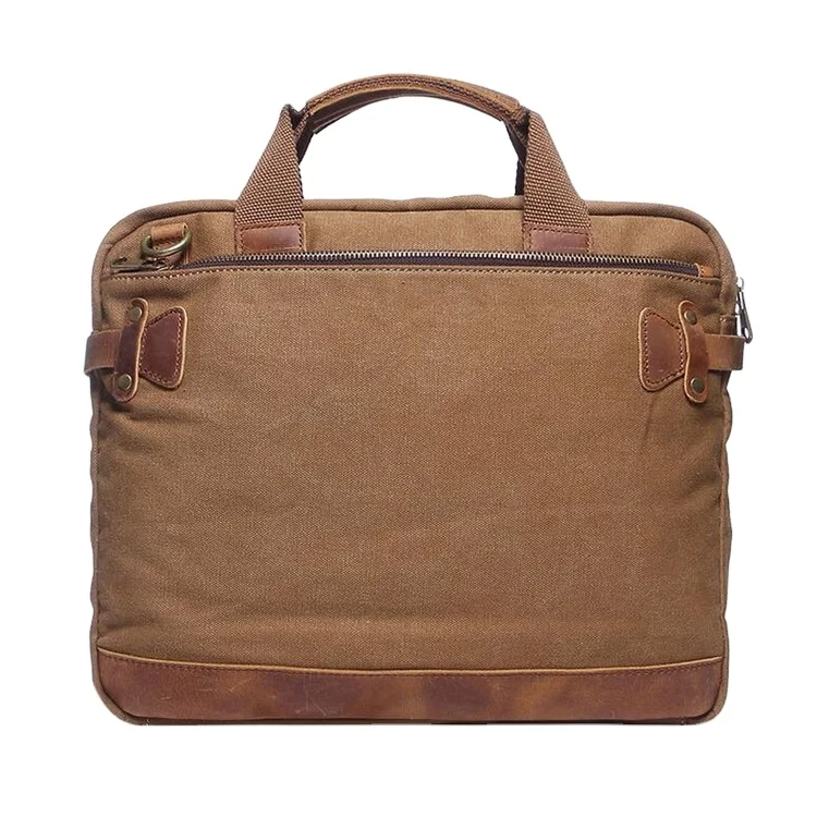 Office Messenger Notebook Briefcase Luxury Canvas Laptop Bag Cheap Price Vintage Accept Custom Logo