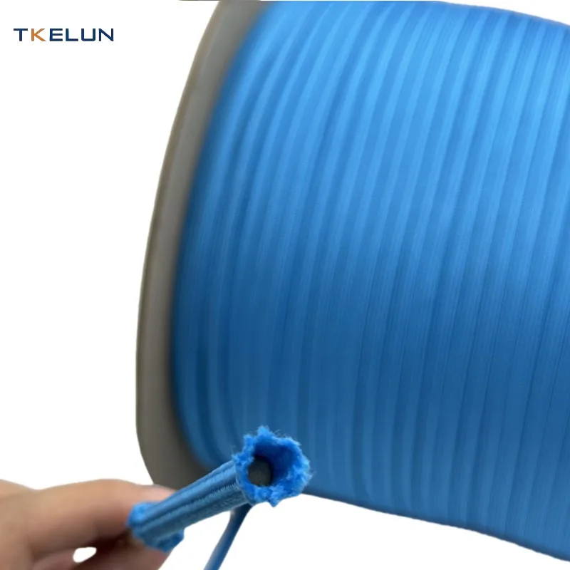 3 mm ID X 4 mm OD Custom UHMWPE Hollow Rope Protective Round Tubular Webbing Flat Rope Blue Nylon