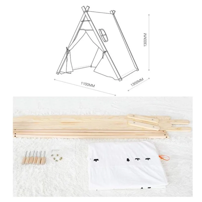 Game House Princess Room Fantasy Castle Triangle Architecture Cotton Canvas Portable Cloth Toy Tents