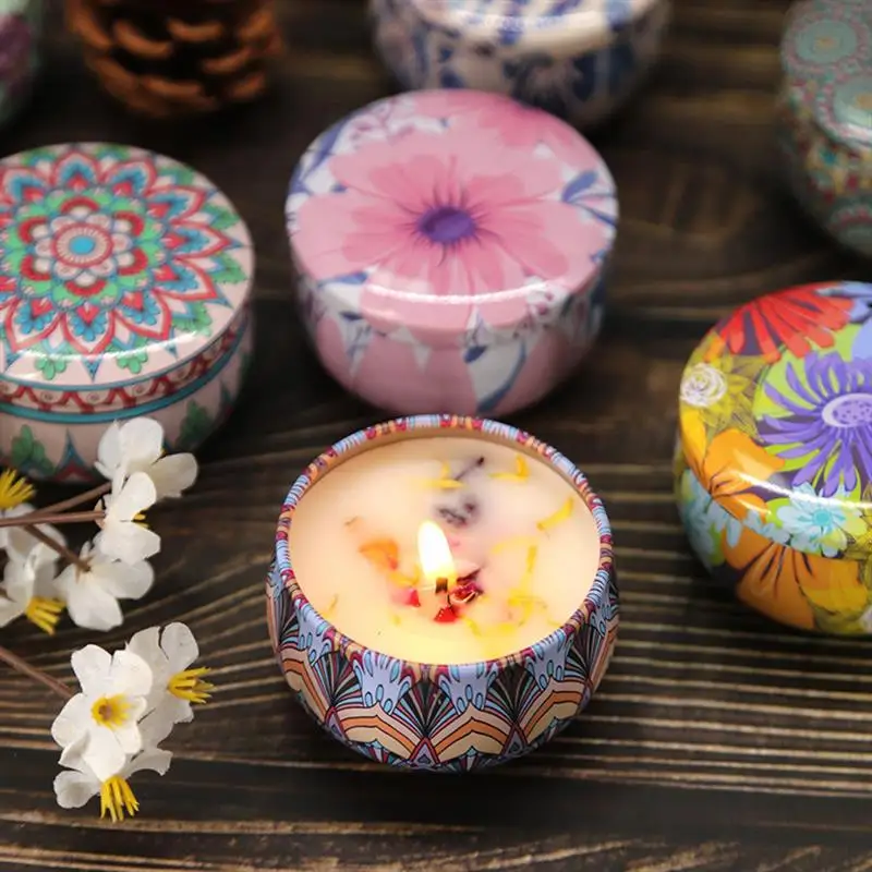 YunJing Pattern Tin Pot Aromatherapy Candle Indoor Incense Gift Box Holiday Girl Friends Best Friend Birthday Blessing