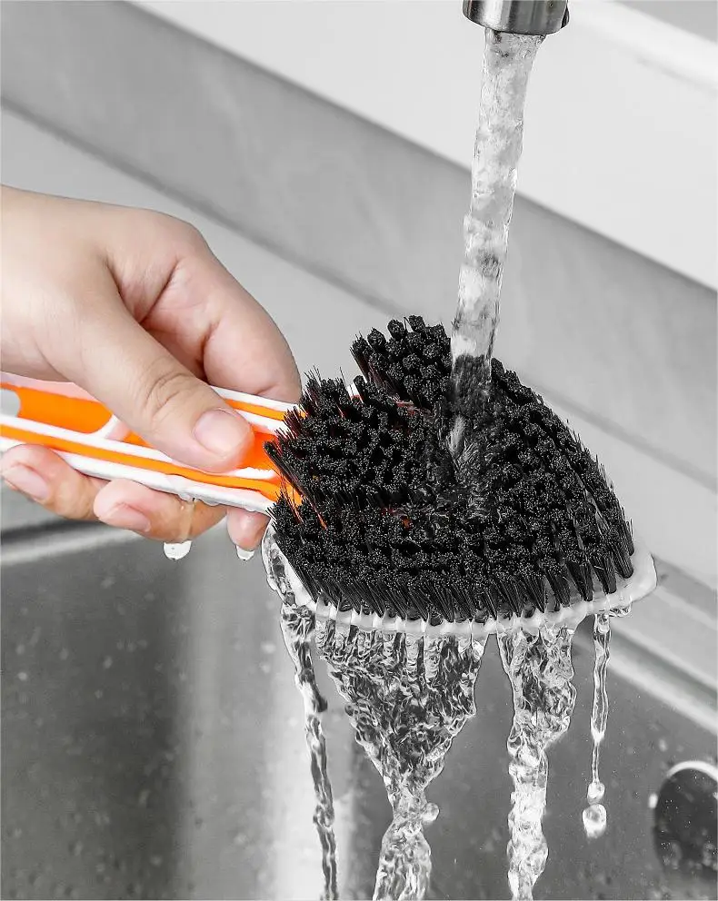 3-in-1 Multifunctional Cleaning Brush Set Magic Bathroom Floor Recessed Plastic Bristle for Thorough Crevices Cleaning