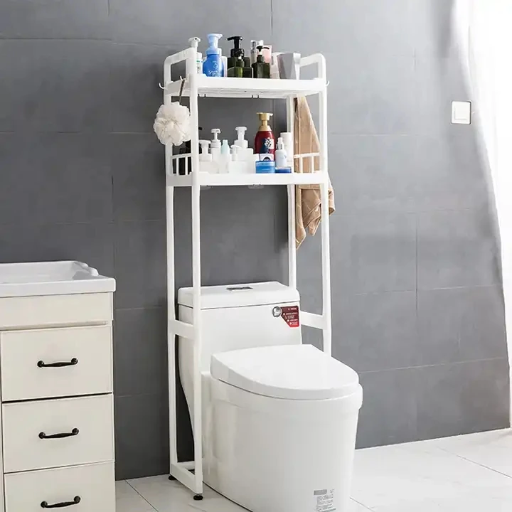 Custom design Bathroom Corner Stand Storage Organizer Accessories 2 Shelf Bathroom Space Saver over The Toilet Rack