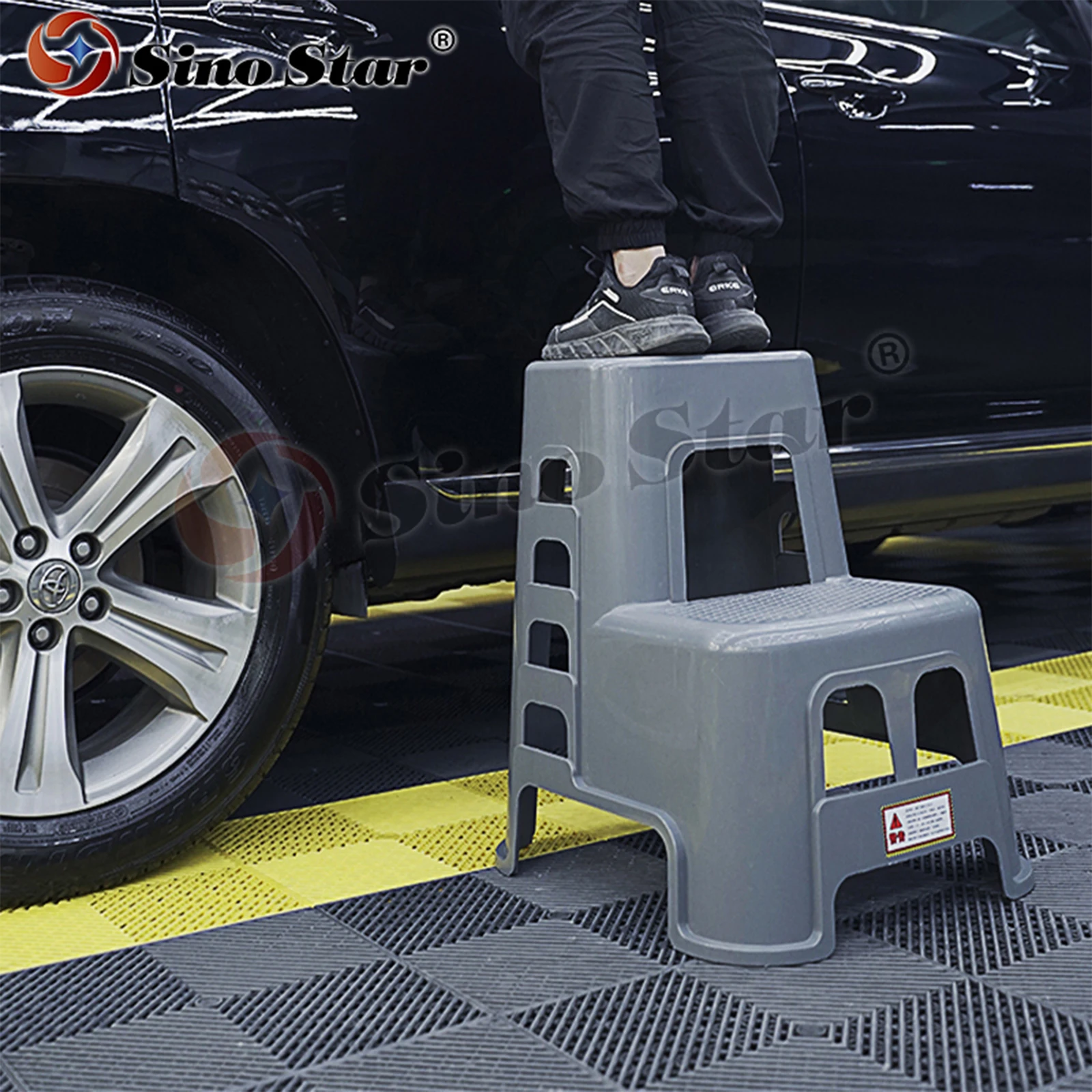 Resistant pressure 300KG High Load-bearing Car wash stool plastic car beauty high and low stool two-step chair LKGJ56-1