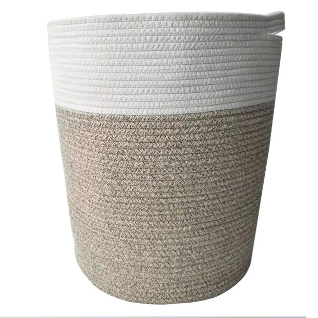 
Hot Sale Household Folding Woven Cloth Cotton Rope Laundry Storage Baskets 