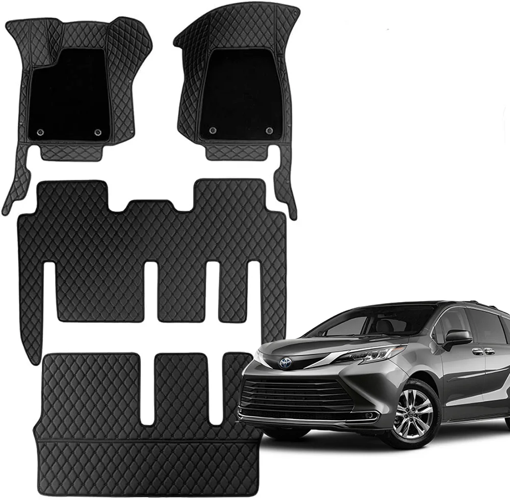 Все модели Toyota Sienna 3D Роскошные Индивидуальные Водонепроницаемые кожаные Коврики для автомобиля полные наборы