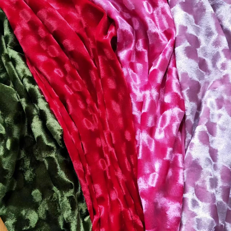 Henry New Ice Flower Velvet Diamond Velvet Polyester Ammonia Stretch Knitted Velvet Fabric For Clothing Decoration