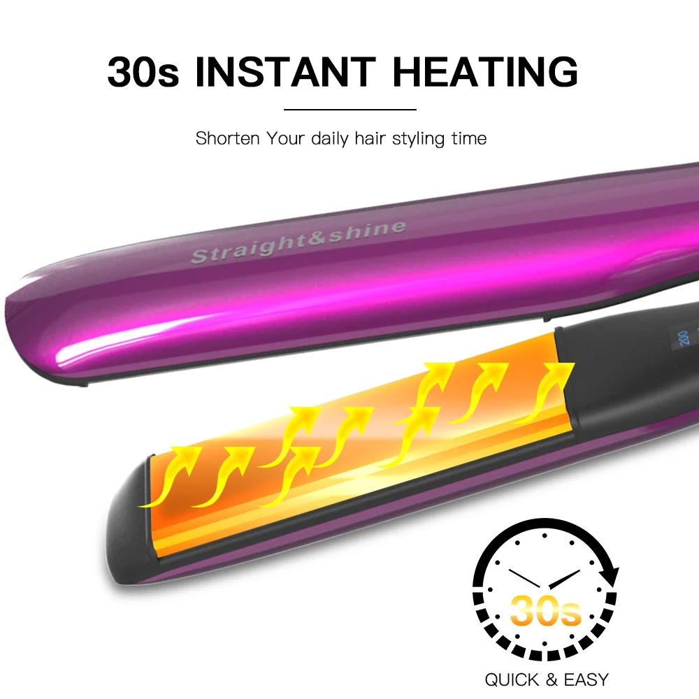 OEM Led Display Ceramic Coating Flat Iron Private Label Electric Hair Straightener