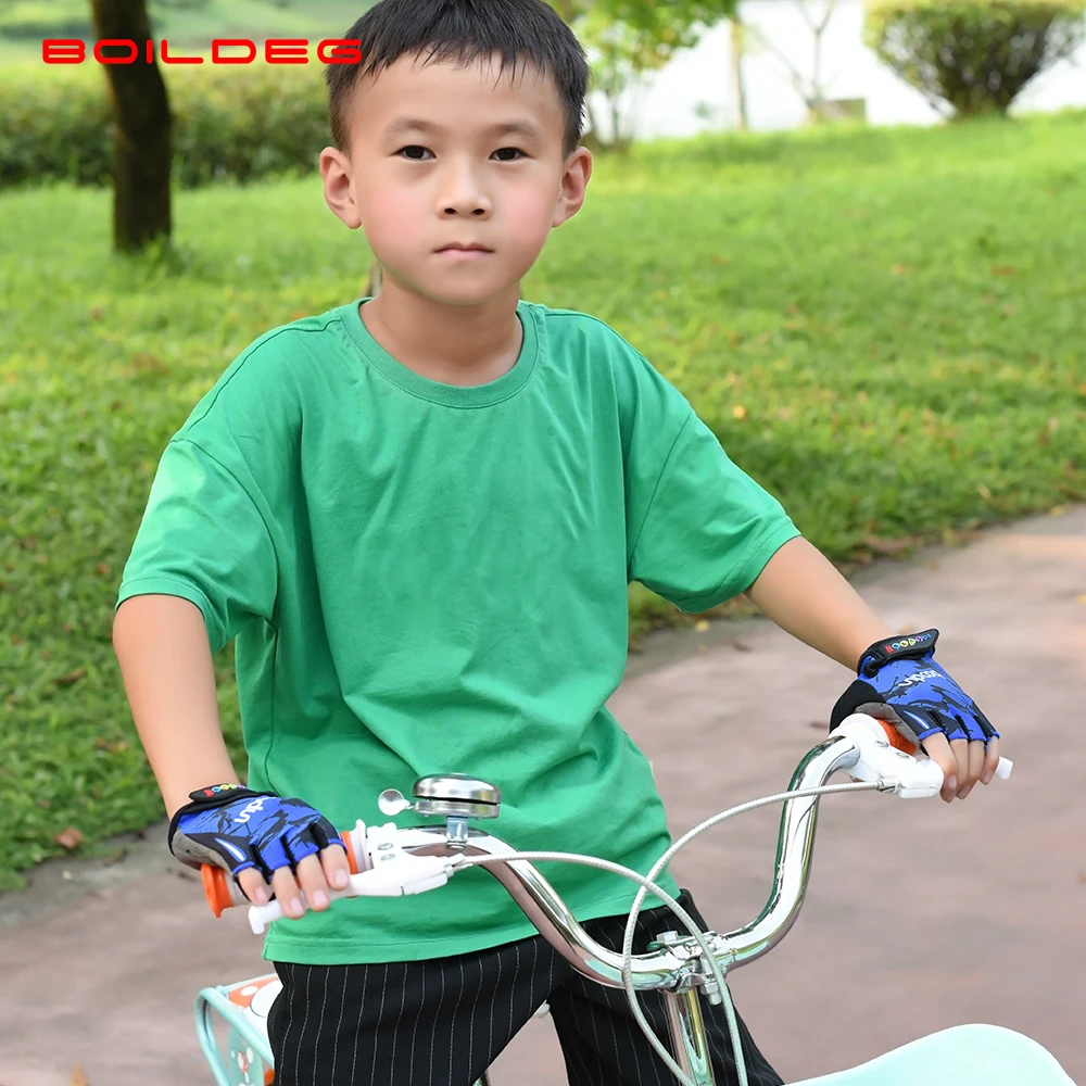 HBG 0015 Outdoor Half Finger Cycling Gloves Child Anti Slip shock-absorbing Bike Bicycle Gloves for Kids