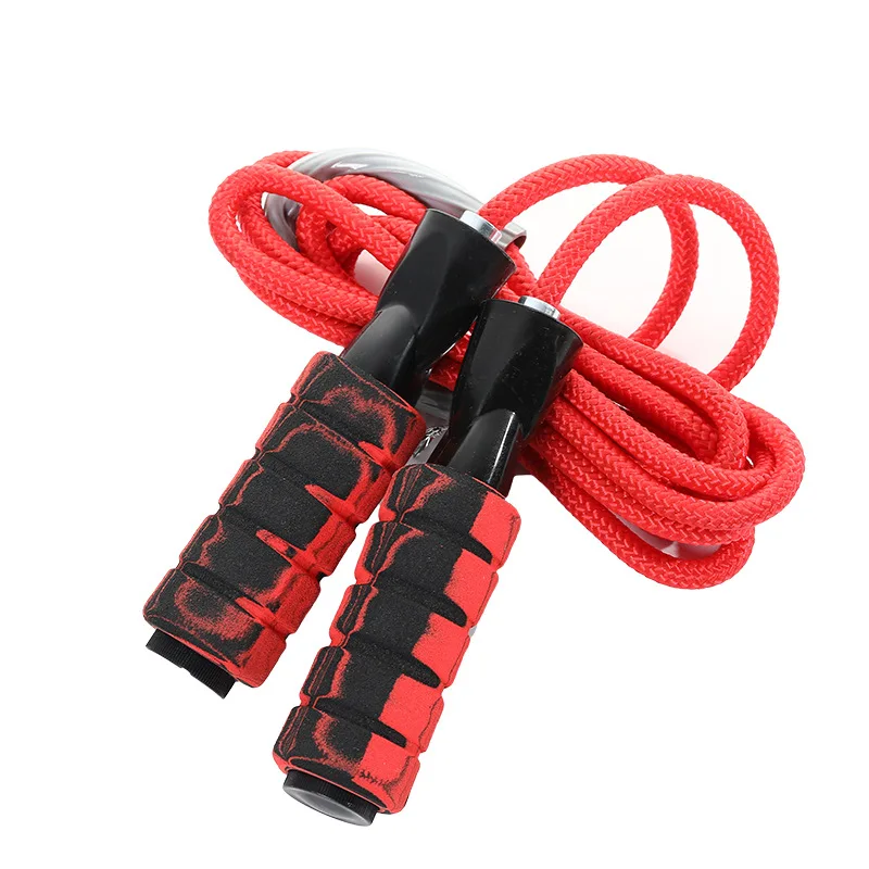 Heavy Adjustable Weighted Skipping Jump Rope Ball Bearing Foam Cable Handle Home Gym Workouts Accessories