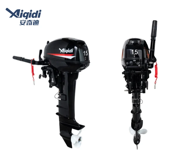 Popular AIQIDI Boat Motor 2 Stroke 15HP Water Cooling 24L Fuel Tank Gasoline Outboard Engine