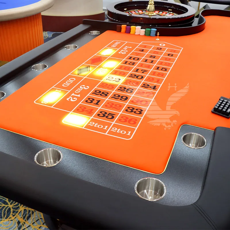 YH Casino Professional Electronic Roulette Table Casino Wooden 8 Players Roulette Wheel Table Poker Table
