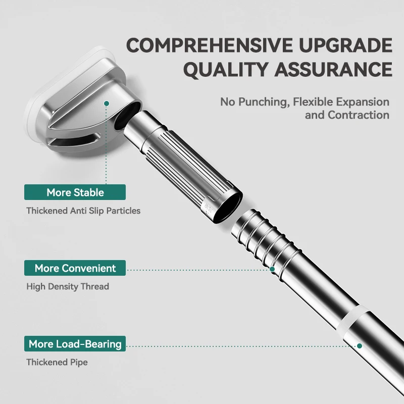 Straight Metal Adjustable Rod Tube Curtain Shower Poles for Bathroom Bathing Room Divider