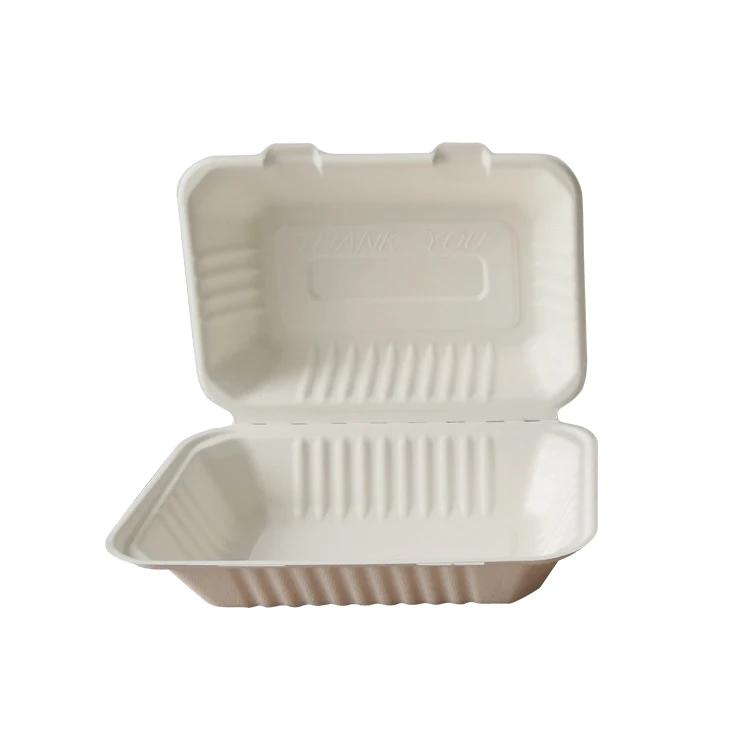 Custom Restaurant Takeaway Waterproof Disposable Biodegradable Bagasse Food Containers