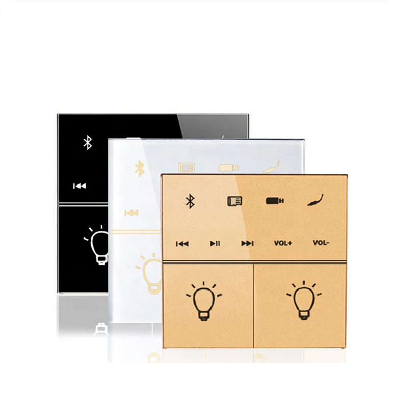 ODM OEM Silk Printed Pattern Tempered Glass Switch Glass Sheet Custom Silk Screen Touch Glass Parts for Wall Switch Control