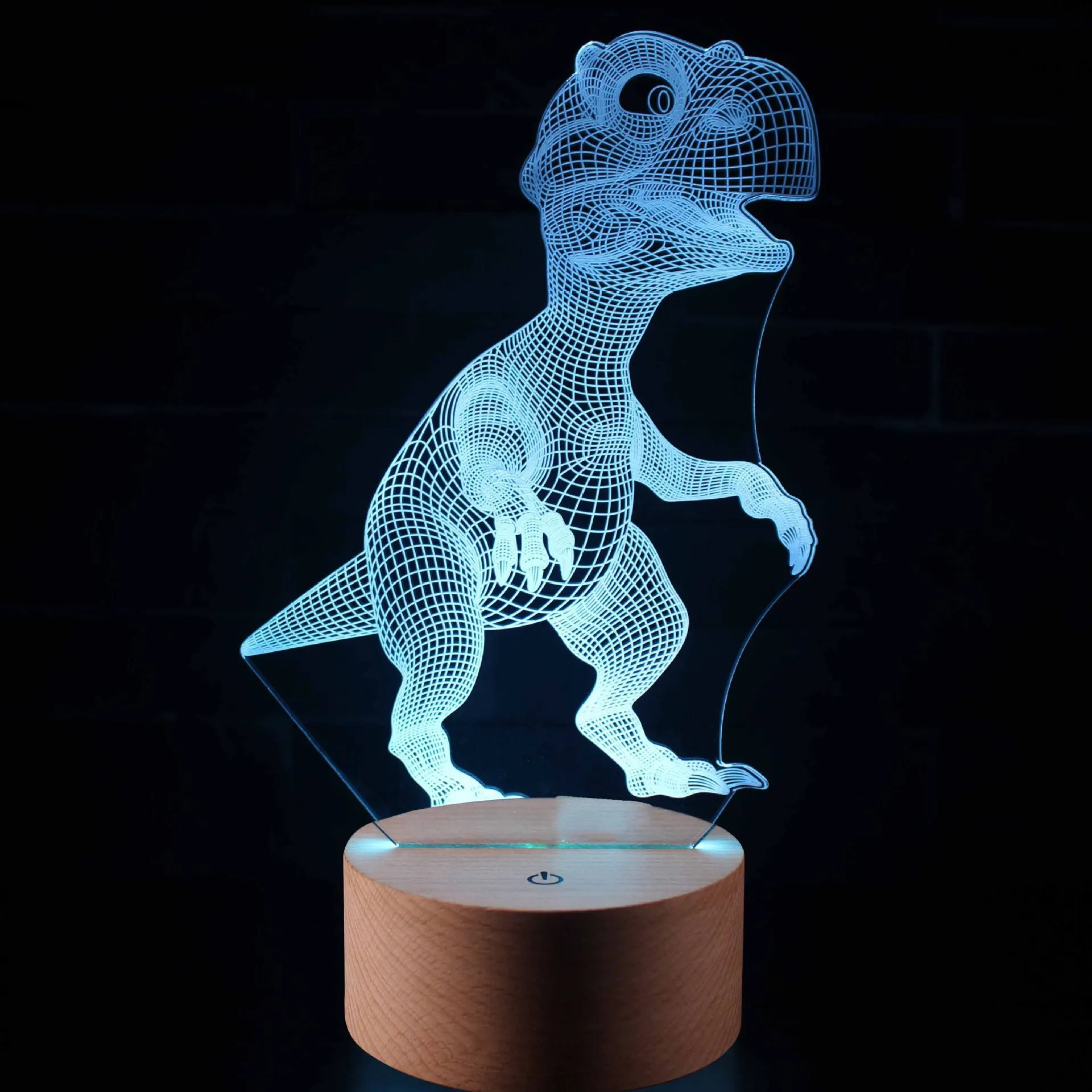 3D Dinosaur Night Light Three Pattern and 7 Color Change Decor Lamp with Remote Control for Kids