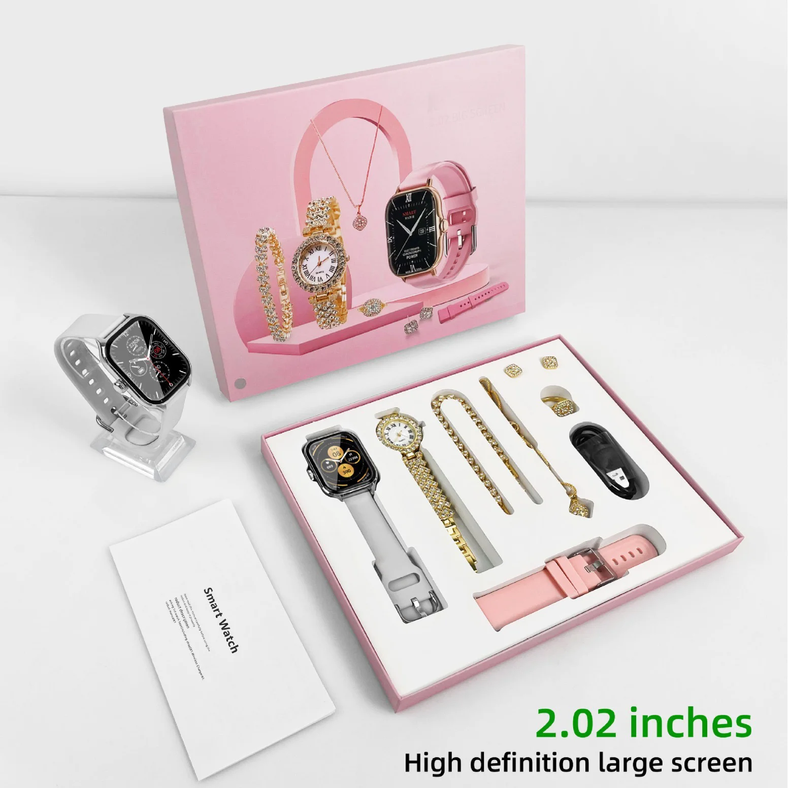 IStapromo Gifts Smart Watch Plus 2.01 Inch square Call Voice Heart Rate and Body Temperature Detection Smartwatch