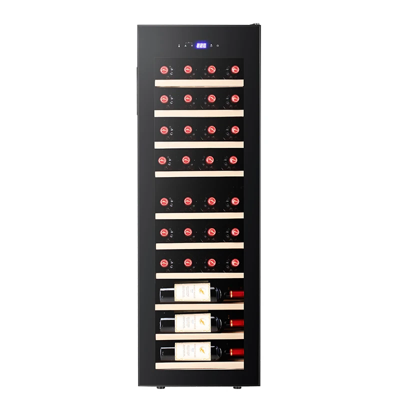 38 бутылок Компрессор Охладитель Вина погреб отдельно стоящий винный холодильник шкаф СВЕТОДИОДНЫЙ температурный дисплей винный холодильник
