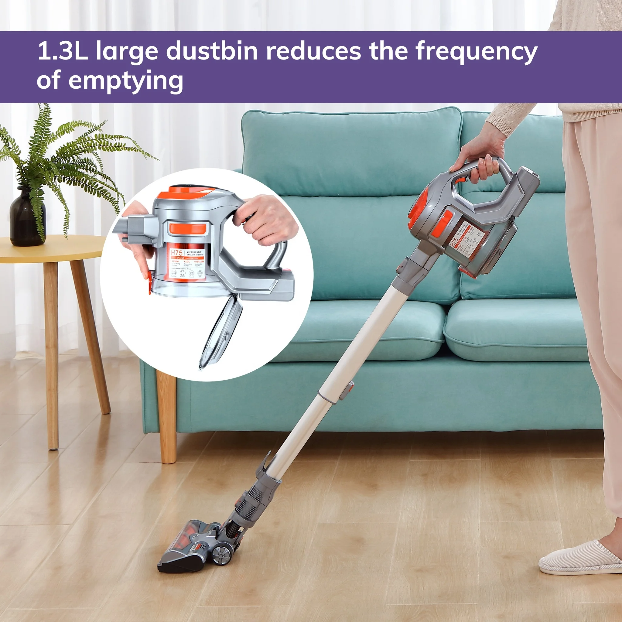 ILIFE H75 Vacuum Cordless Vacuum Cleaner Nidec Brushless Motor 22Kpa Strong Suction Power Vacuum Cleaner Cordless