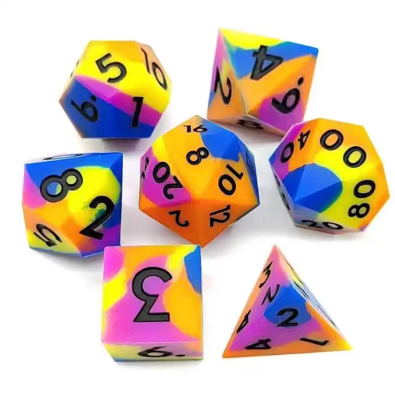 High quality new model custom colorful game silicone dice