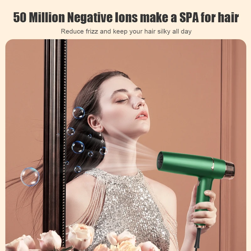 High Speed Ionic Infrared Ceramic Hair Dryer with Nozzle Attachment