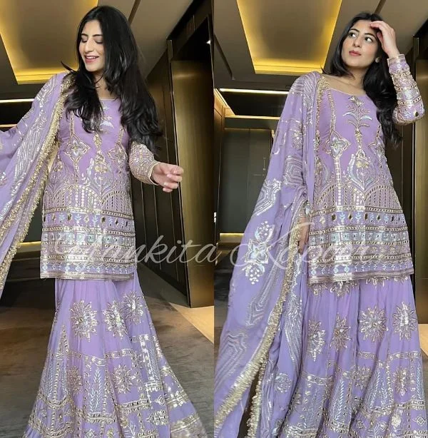 Latest Punjabi Suits Sharara with Custom Size for Women Designer Girls Pakistani Clothes Low Price 2023