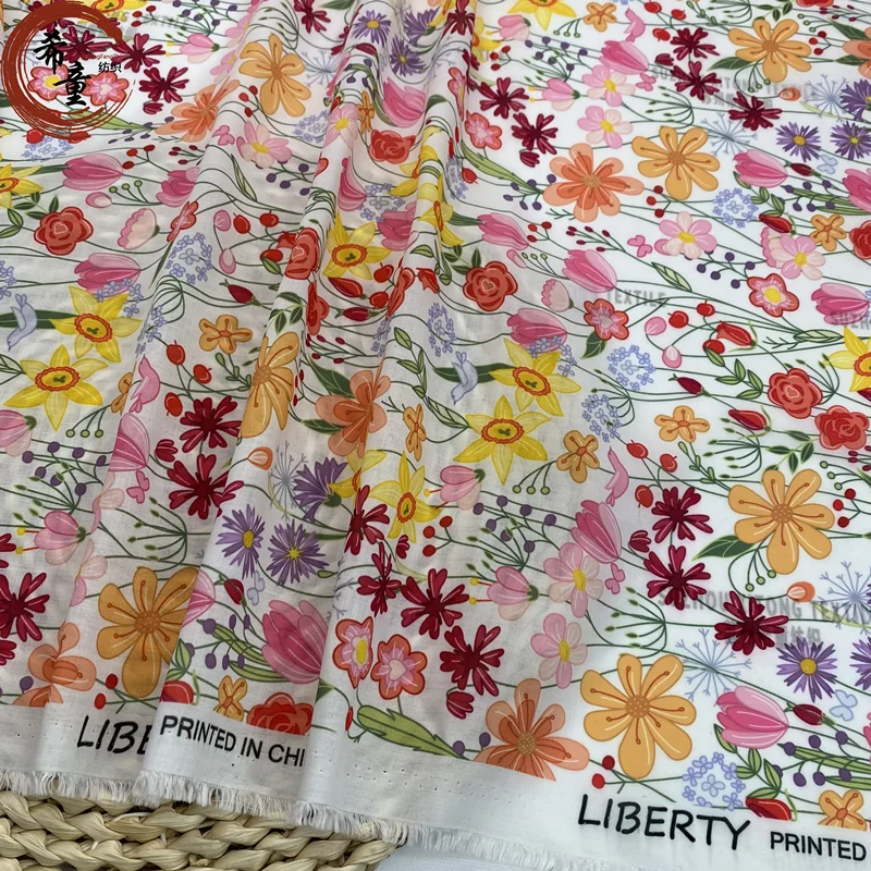 Готово к отправке мягкая цифровая печать на заказ liberty ткань хлопок цифровые печатные tana газон 100%