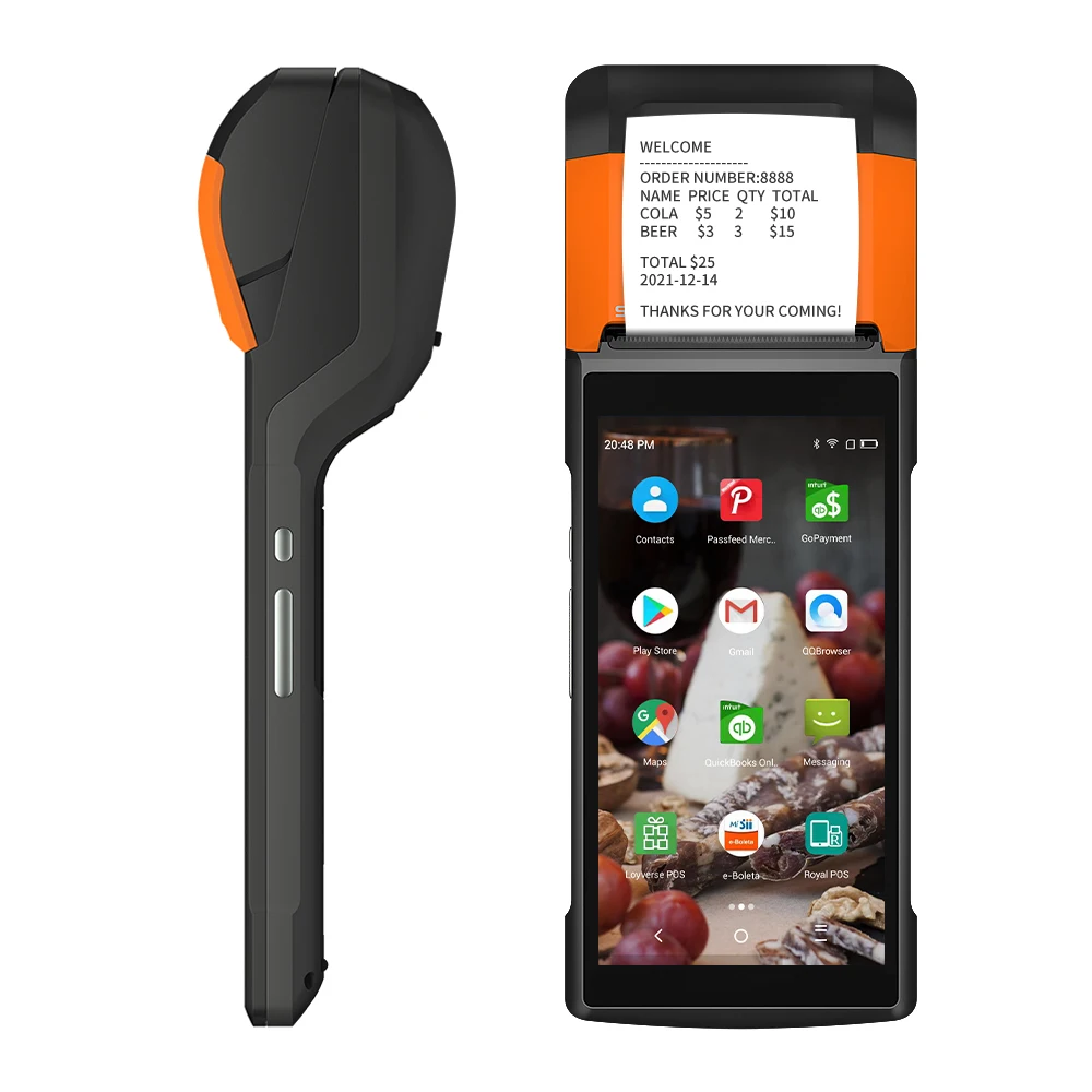 Кассовый аппарат Sunmi V2 Android 7 1 Wi-Fi 4G SIM кассовый дешевый терминал ручной POS-терминал с принтером и сканером