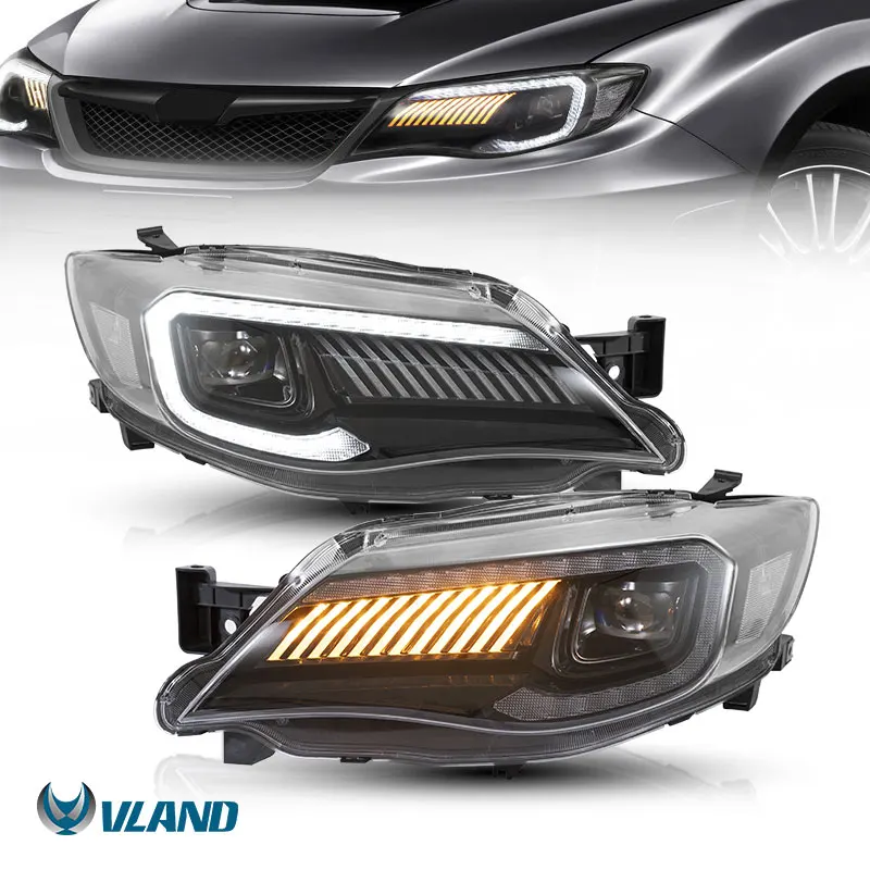VLAND Factory With Sequential & Welcome Breathing DRL Head Light 2008-2011 For Subaru Impreza WRX3th Gen (GE/GV/GH/GR) Headlight