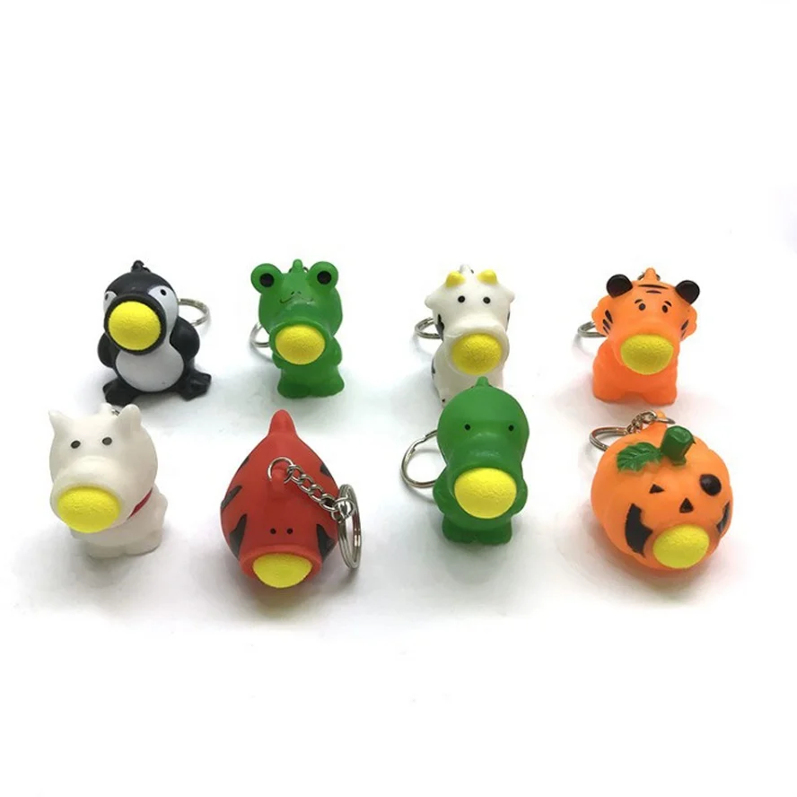 Vending Capsule Toy  Mini VINYL Funny Animal Power Popper Gun Foam Ball Toys For Kids