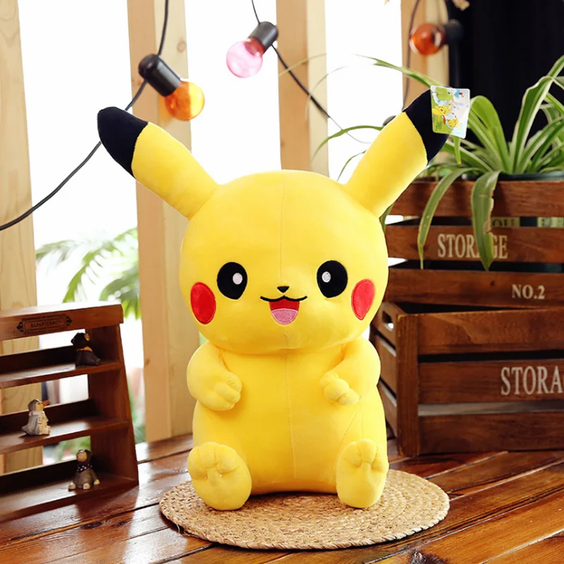 
2020 Best Hot Yellow Pokemon Plush Toys Baby Cuddle Pikachu Soft Toys Popular Kids Custom Stuffed Animals 25cm 