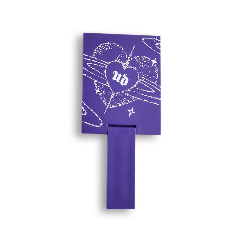 Custom Design Lovely Cute Purple Bling Bling Travel Hand Held Make up Cosmetic Mirror