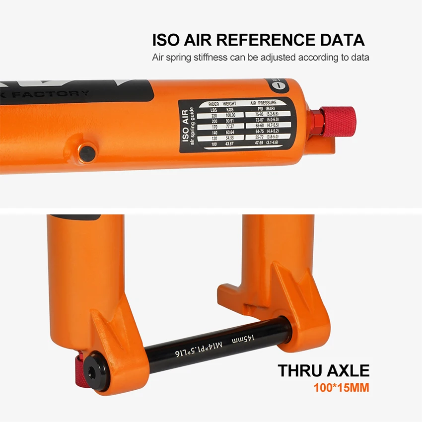 TOSEEK KN34 Magnesium Alloy Bike Fork Suspension Fork Thru Axle 29er Mountain Bicycle Air Front Fork