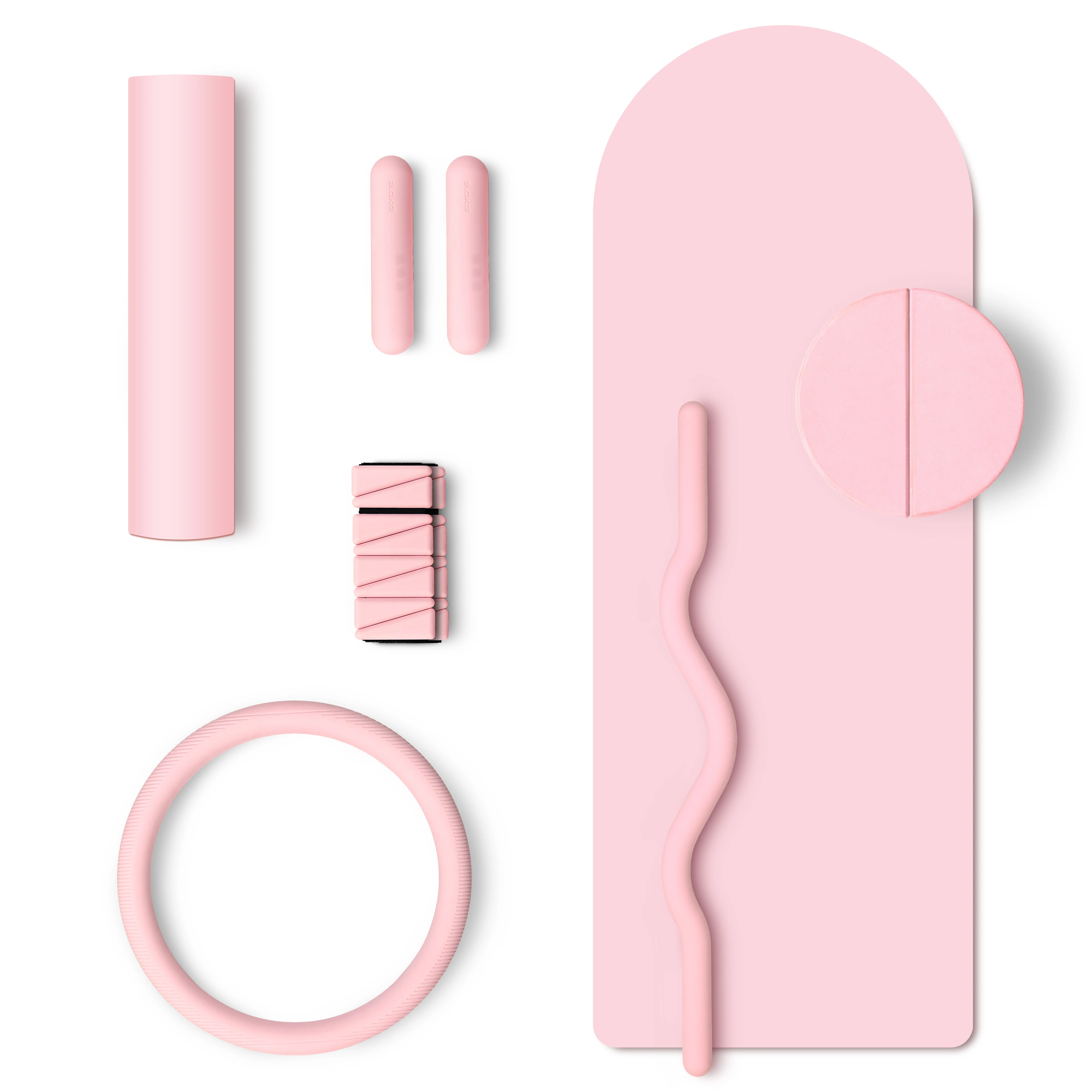 Custom Home Gym Fitness Set Sports & Entertainment Accessories-Includes Barbell bar Beam Silicone Dumbbell Power Ring Yoga Mat