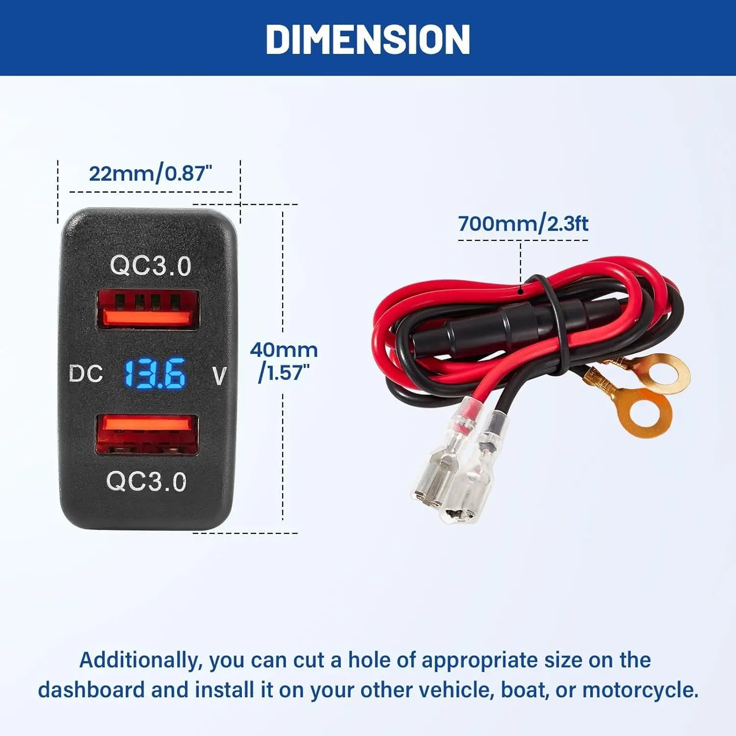 Dual QC USB 3 0 зарядное устройство порт для Toyota 12 В/24 В 18 Вт Быстрая Зарядка адаптер с цифровым вольтметром Tacoma FJ Cruiser