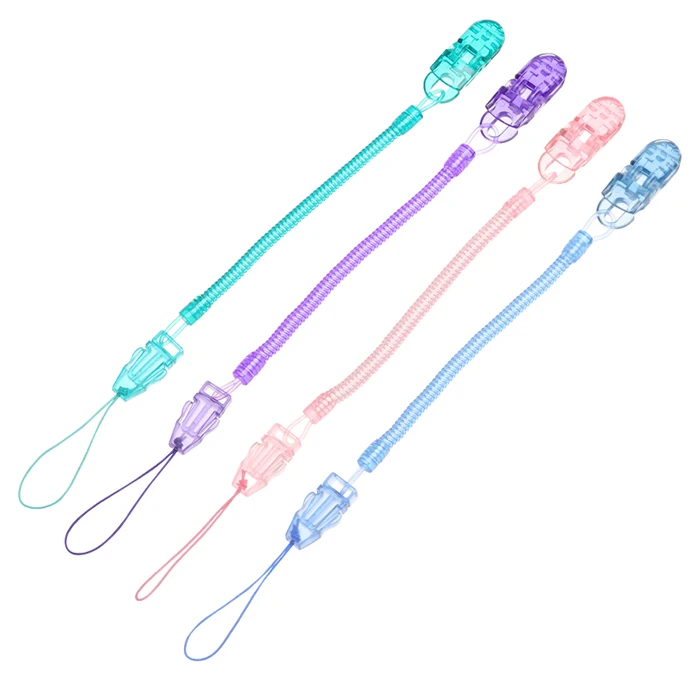 Baby Infant Toddler Dummy Pacifier Spring Teething Soother Strap Nipple Clips Chain Holder for Baby