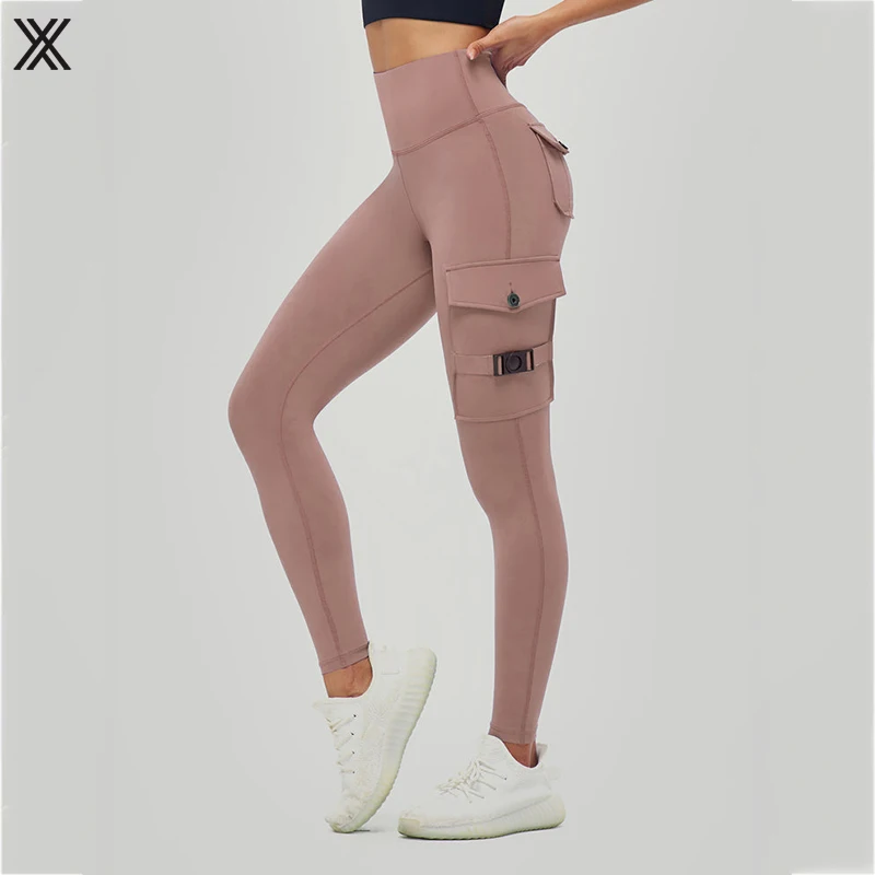 2023 New Design Custom Sportswear High Waist Cargo Fitness hot Yoga Pants Leggings with Pockets