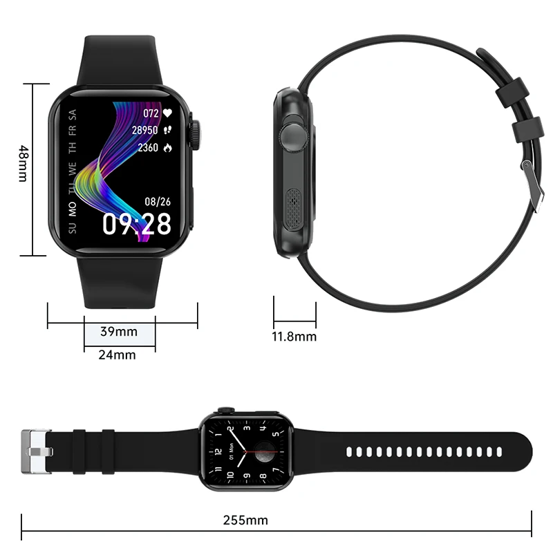 OEM ODM 24 hours continuous heart rate monitoring smart watch ip67 waterproof smart watch