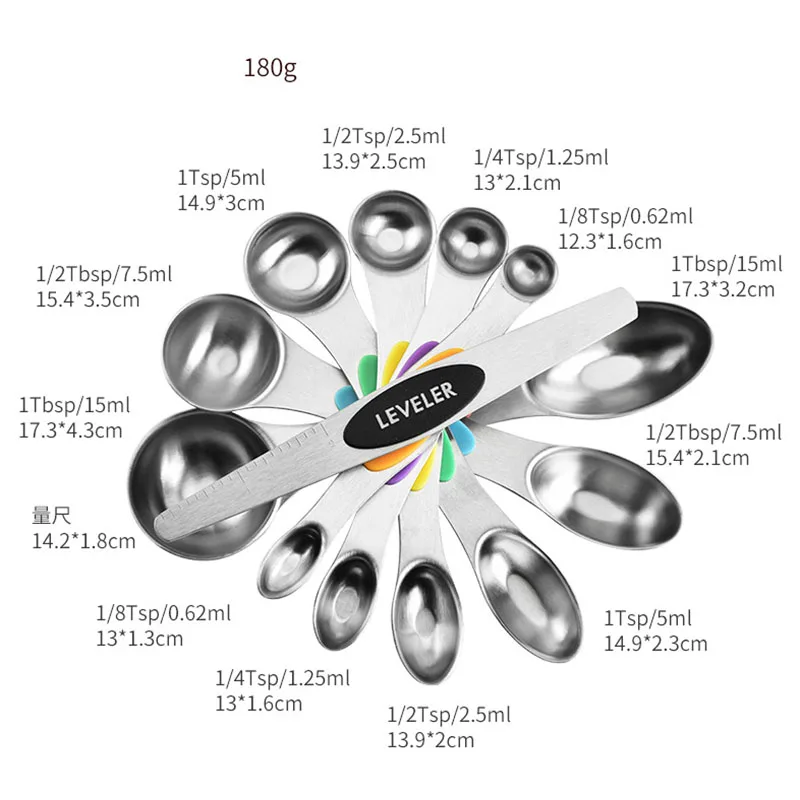 2 in 1 magnetic steel measuring cup adjustable spoon 30 double side measuring spoon