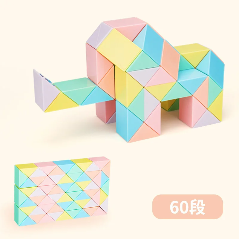 24 Large Blocks Magic Snake Puzzle Sensory Fidget Snake Cube Twist Puzzle for Kids Ages 4-8