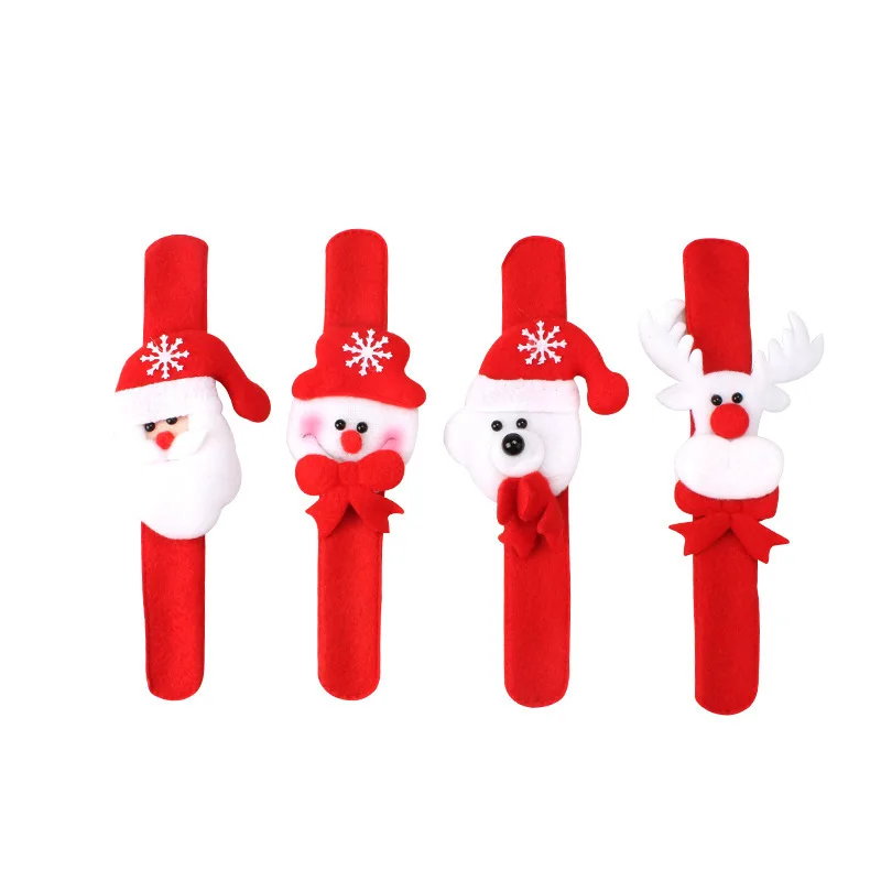 Unisex Glowing Pop Ring Santa Claus Bracelet Washed Techniques Christmas Gifts for Students and Children Holiday Toys