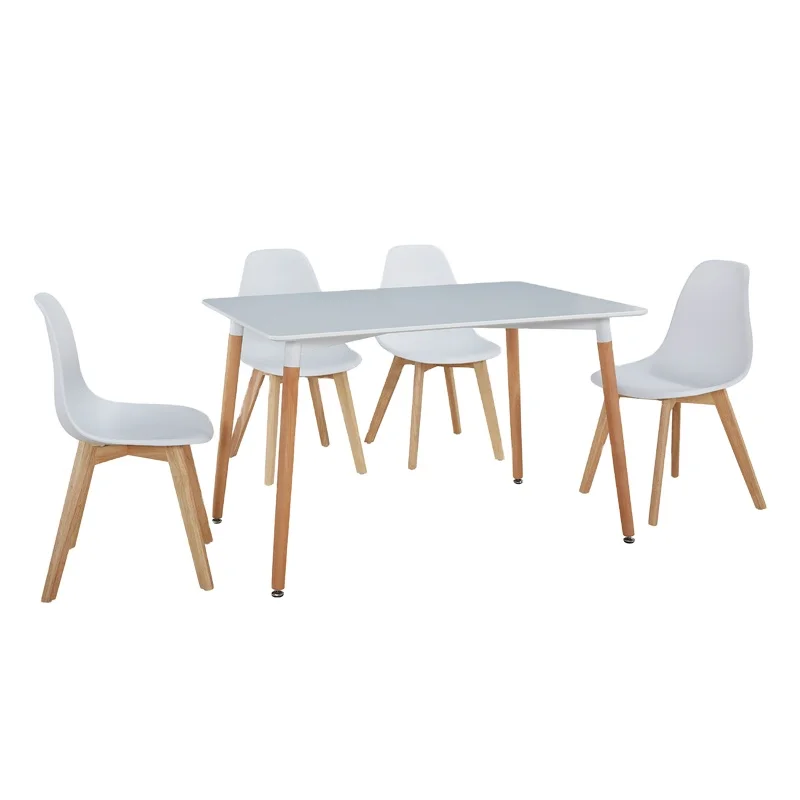 Hot sale MDF dining table and plastic dining chair set with good price