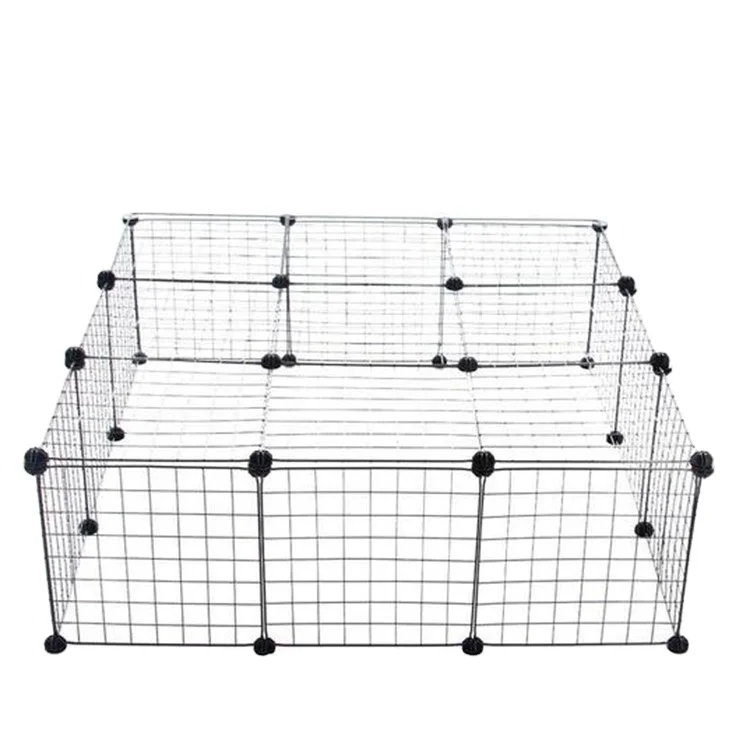 Metal Wire Storage Cubes Organizer, DIY Small Animal Cage for Rabbit, Guinea Pigs, Puppy