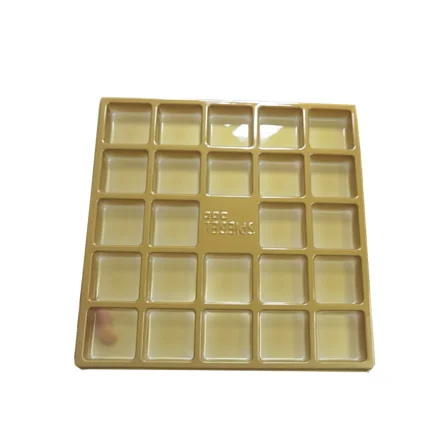 Food Grade Custom PS Plastic Golden Colorful Chocolate Insert Tray