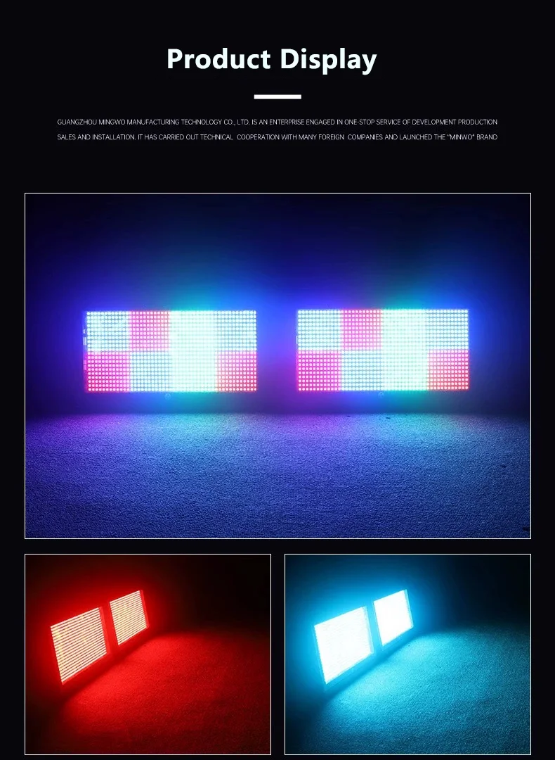 FLYKO Dmx512 Flash 1000w SMD 5050 Rgb 3in1 stage light Stage Bar Dmx 960 pcs 5050 Pixel 8+8 Led Strobe Light for DJ Party Bar
