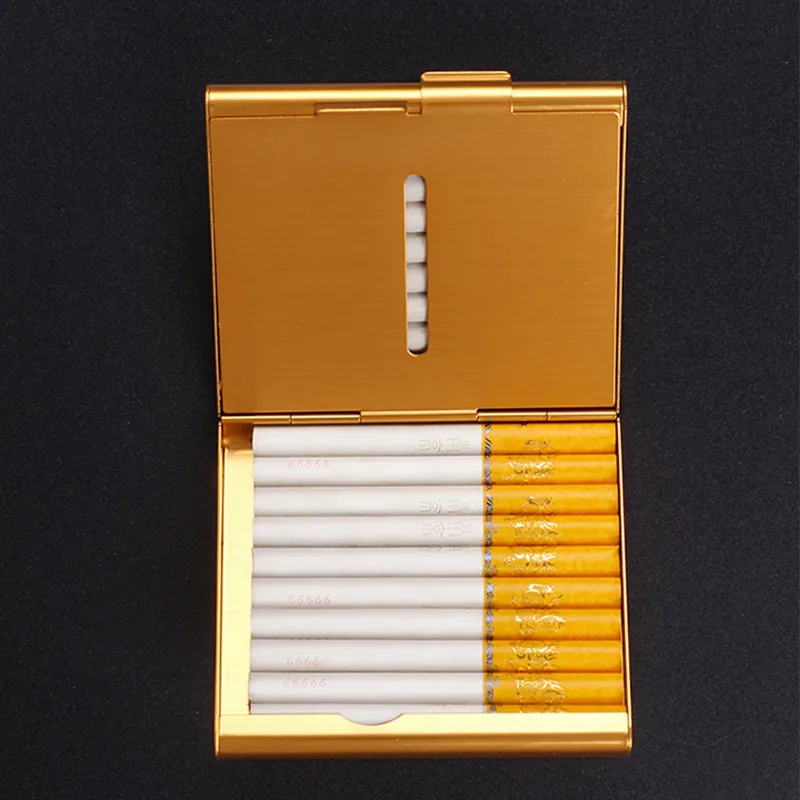 Алюминиевый Тонкий держатель для сигарет, двусторонний открывающийся Карманный футляр для сигарет, контейнер для хранения, аксессуары для курения